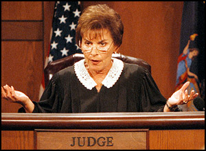 Judge Judy questions the defendant.